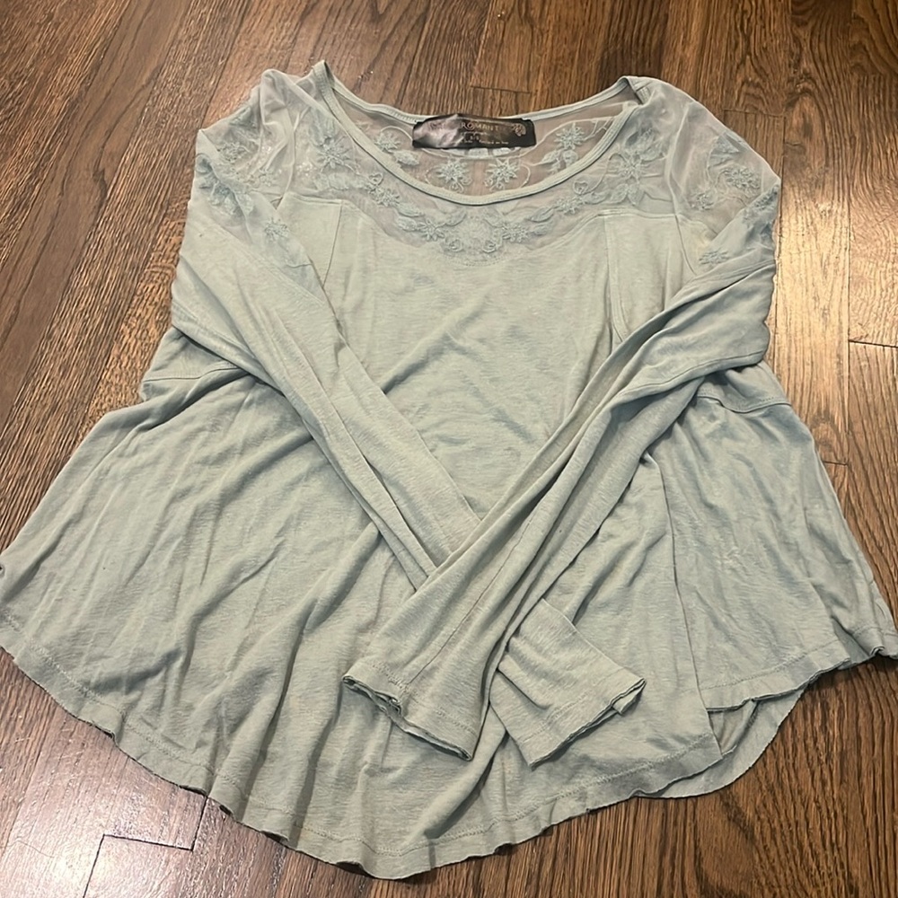 Free People sage green tunic, S
